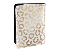 Wykjtwo Guepardo Leopardo Blanco Dorado Elegante, Funda para Pasaporte Cartera de Viaje de Cuero PU Funda para Pasaporte Fundas para Pasaporte 6,5 Pulgadas