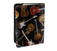 Wykjtwo Guitarras Negras, Funda para Pasaporte Cartera de Viaje de Cuero PU Funda para Pasaporte Fundas para Pasaporte 6,5 Pulgadas