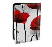 Wykjtwo Hermosa impresión de Tinta de flor de Amapola, Funda para Pasaporte Cartera de Viaje de Cuero PU Funda para Pasaporte Fundas para Pasaporte 6,5 Pulgadas