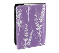 Wykjtwo Hermosas Flores de Lavanda púrpura, Funda para Pasaporte Cartera de Viaje de Cuero PU Funda para Pasaporte Fundas para Pasaporte 6,5 Pulgadas