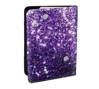 Wykjtwo Hermoso Brillo Morado, Funda para Pasaporte Cartera de Viaje de Cuero PU Funda para Pasaporte Fundas para Pasaporte 6,5 Pulgadas