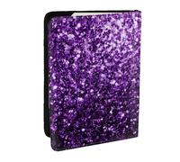 Wykjtwo Hermoso Brillo Morado, Funda para Pasaporte Cartera de Viaje de Cuero PU Funda para Pasaporte Fundas para Pasaporte 6,5 Pulgadas