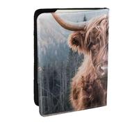 Wykjtwo Hermoso Ganado de Las Tierras Altas, Funda para Pasaporte Cartera de Viaje de Cuero PU Funda para Pasaporte Fundas para Pasaporte 6,5 Pulgadas