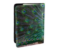 Wykjtwo Hermoso Pavo Real, Funda para Pasaporte Cartera de Viaje de Cuero PU Funda para Pasaporte Fundas para Pasaporte 6,5 Pulgadas