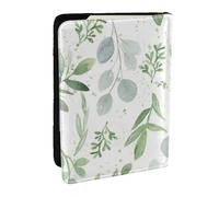 Wykjtwo Hojas de Color Verde Salvia, Funda para Pasaporte Cartera de Viaje de Cuero PU Funda para Pasaporte Fundas para Pasaporte 6,5 Pulgadas