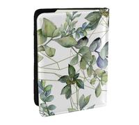 Wykjtwo Hojas De Eucalipto Verde Estampadas, Funda para Pasaporte Cartera de Viaje de Cuero PU Funda para Pasaporte Fundas para Pasaporte 6,5 Pulgadas