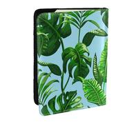 Wykjtwo Hojas de Palmeras Tropicales, Funda para Pasaporte Cartera de Viaje de Cuero PU Funda para Pasaporte Fundas para Pasaporte 6,5 Pulgadas