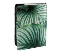 Wykjtwo Hojas de Plantas Tropicales Verdes Impresas, Funda para Pasaporte Cartera de Viaje de Cuero PU Funda para Pasaporte Fundas para Pasaporte 6,5 Pulgadas