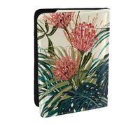 Wykjtwo Hojas Palmeras Exóticas Hoja Selva Tropical Floral Rosa Verde Impreso, Funda para Pasaporte Cartera de Viaje de Cuero PU Funda para Pasaporte Fundas para Pasaporte 6,5 Pulgadas