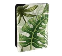 Wykjtwo Hojas Tropicales Verano Verde, Funda para Pasaporte Cartera de Viaje de Cuero PU Funda para Pasaporte Fundas para Pasaporte 6,5 Pulgadas