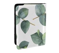 Wykjtwo Hojas Verdes Blancas, Funda para Pasaporte Cartera de Viaje de Cuero PU Funda para Pasaporte Fundas para Pasaporte 6,5 Pulgadas