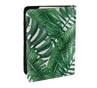 Wykjtwo Hojas Verdes Impresas., Funda para Pasaporte Cartera de Viaje de Cuero PU Funda para Pasaporte Fundas para Pasaporte 6,5 Pulgadas