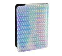 Wykjtwo Holograma Colorido del Color del Arco Iris holográfico, Funda para Pasaporte Cartera de Viaje de Cuero PU Funda para Pasaporte Fundas para Pasaporte 6,5 Pulgadas