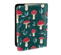 Wykjtwo Hongos Rojos, Funda para Pasaporte Cartera de Viaje de Cuero PU Funda para Pasaporte Fundas para Pasaporte 6,5 Pulgadas