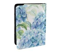 Wykjtwo Hortensia Acuarela Impresa, Funda para Pasaporte Cartera de Viaje de Cuero PU Funda para Pasaporte Fundas para Pasaporte 6,5 Pulgadas