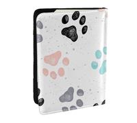 Wykjtwo Huellas de Pata de Perro, Funda para Pasaporte Cartera de Viaje de Cuero PU Funda para Pasaporte Fundas para Pasaporte 6,5 Pulgadas