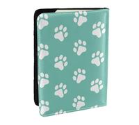 Wykjtwo Huellas de Patas de Perro pequeñas en Azul, Funda para Pasaporte Cartera de Viaje de Cuero PU Funda para Pasaporte Fundas para Pasaporte 6,5 Pulgadas