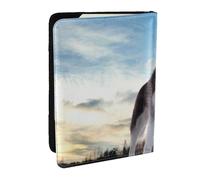 Wykjtwo Husky Siberiano, Funda para Pasaporte Cartera de Viaje de Cuero PU Funda para Pasaporte Fundas para Pasaporte 6,5 Pulgadas