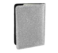Wykjtwo Imitación de Purpurina Plateada Brillante., Funda para Pasaporte Cartera de Viaje de Cuero PU Funda para Pasaporte Fundas para Pasaporte 6,5 Pulgadas