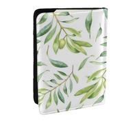 Wykjtwo Impresión artística de Olivo de Hoja Verde, Funda para Pasaporte Cartera de Viaje de Cuero PU Funda para Pasaporte Fundas para Pasaporte 6,5 Pulgadas