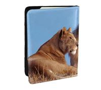 Wykjtwo Impresión de Dos Leones, Funda para Pasaporte Cartera de Viaje de Cuero PU Funda para Pasaporte Fundas para Pasaporte 6,5 Pulgadas
