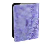 Wykjtwo Impresión de Flores de Color Lavanda púrpura, Funda para Pasaporte Cartera de Viaje de Cuero PU Funda para Pasaporte Fundas para Pasaporte 6,5 Pulgadas