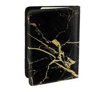 Wykjtwo Impresión de mármol de Oro Negro, Funda para Pasaporte Cartera de Viaje de Cuero PU Funda para Pasaporte Fundas para Pasaporte 6,5 Pulgadas