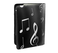 Wykjtwo Impresión de Notas Musicales, Funda para Pasaporte Cartera de Viaje de Cuero PU Funda para Pasaporte Fundas para Pasaporte 6,5 Pulgadas