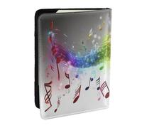 Wykjtwo Impresión de Notas Musicales Saltando, Funda para Pasaporte Cartera de Viaje de Cuero PU Funda para Pasaporte Fundas para Pasaporte 6,5 Pulgadas
