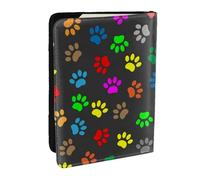 Wykjtwo Impresión de Pata de Animal de Color, Funda para Pasaporte Cartera de Viaje de Cuero PU Funda para Pasaporte Fundas para Pasaporte 6,5 Pulgadas