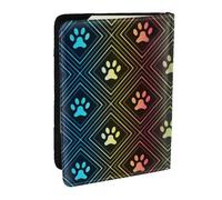 Wykjtwo Impresión de Pata de Perro arcoíris, Funda para Pasaporte Cartera de Viaje de Cuero PU Funda para Pasaporte Fundas para Pasaporte 6,5 Pulgadas