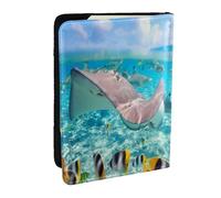 Wykjtwo Impresión de Peces de Colores, Funda para Pasaporte Cartera de Viaje de Cuero PU Funda para Pasaporte Fundas para Pasaporte 6,5 Pulgadas