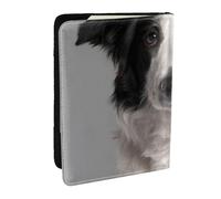 Wykjtwo Impresión de Perro Border Collie, Funda para Pasaporte Cartera de Viaje de Cuero PU Funda para Pasaporte Fundas para Pasaporte 6,5 Pulgadas