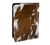 Wykjtwo Impresión de Piel de Vaca roja y Blanca., Funda para Pasaporte Cartera de Viaje de Cuero PU Funda para Pasaporte Fundas para Pasaporte 6,5 Pulgadas