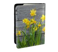 Wykjtwo Impresión Ramo De Narcisos, Funda para Pasaporte Cartera de Viaje de Cuero PU Funda para Pasaporte Fundas para Pasaporte 6,5 Pulgadas