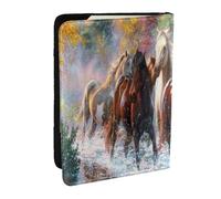 Wykjtwo Indios Nativos Americanos Caballos, Funda para Pasaporte Cartera de Viaje de Cuero PU Funda para Pasaporte Fundas para Pasaporte 6,5 Pulgadas