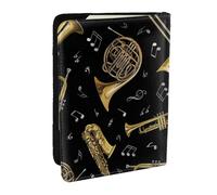 Wykjtwo Instrumentos Musicales Impresión Clásica, Funda para Pasaporte Cartera de Viaje de Cuero PU Funda para Pasaporte Fundas para Pasaporte 6,5 Pulgadas