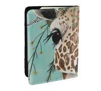 Wykjtwo Jirafa con Flores, Funda para Pasaporte Cartera de Viaje de Cuero PU Funda para Pasaporte Fundas para Pasaporte 6,5 Pulgadas