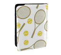 Wykjtwo Juego de Pelota Tenis, Funda para Pasaporte Cartera de Viaje de Cuero PU Funda para Pasaporte Fundas para Pasaporte 6,5 Pulgadas