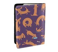Wykjtwo Jugando al Perro Salchicha, Funda para Pasaporte Cartera de Viaje de Cuero PU Funda para Pasaporte Fundas para Pasaporte 6,5 Pulgadas