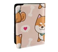 Wykjtwo Kawaii Lindo Shiba Inu, Funda para Pasaporte Cartera de Viaje de Cuero PU Funda para Pasaporte Fundas para Pasaporte 6,5 Pulgadas