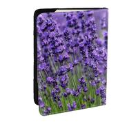 Wykjtwo Lavanda Morada, Funda para Pasaporte Cartera de Viaje de Cuero PU Funda para Pasaporte Fundas para Pasaporte 6,5 Pulgadas