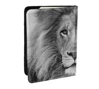 Wykjtwo León Blanco y Negro, Funda para Pasaporte Cartera de Viaje de Cuero PU Funda para Pasaporte Fundas para Pasaporte 6,5 Pulgadas