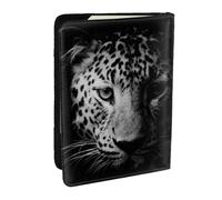 Wykjtwo Leopardo Blanco y Negro, Funda para Pasaporte Cartera de Viaje de Cuero PU Funda para Pasaporte Fundas para Pasaporte 6,5 Pulgadas
