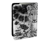 Wykjtwo Leopardo de Nieve, Funda para Pasaporte Cartera de Viaje de Cuero PU Funda para Pasaporte Fundas para Pasaporte 6,5 Pulgadas