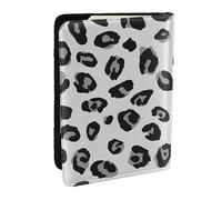 Wykjtwo Leopardo Gris y Negro, Funda para Pasaporte Cartera de Viaje de Cuero PU Funda para Pasaporte Fundas para Pasaporte 6,5 Pulgadas