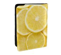 Wykjtwo Limón Amarillo Estampado, Funda para Pasaporte Cartera de Viaje de Cuero PU Funda para Pasaporte Fundas para Pasaporte 6,5 Pulgadas