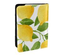 Wykjtwo Limones de Acuarela de Color Amarillo Brillante, Funda para Pasaporte Cartera de Viaje de Cuero PU Funda para Pasaporte Fundas para Pasaporte 6,5 Pulgadas