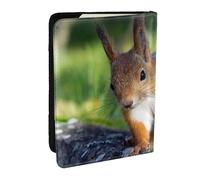 Wykjtwo Linda Ardilla, Funda para Pasaporte Cartera de Viaje de Cuero PU Funda para Pasaporte Fundas para Pasaporte 6,5 Pulgadas