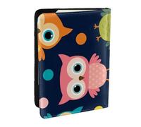 Wykjtwo Lindo Búho Estampado Animal Lunares, Funda para Pasaporte Cartera de Viaje de Cuero PU Funda para Pasaporte Fundas para Pasaporte 6,5 Pulgadas